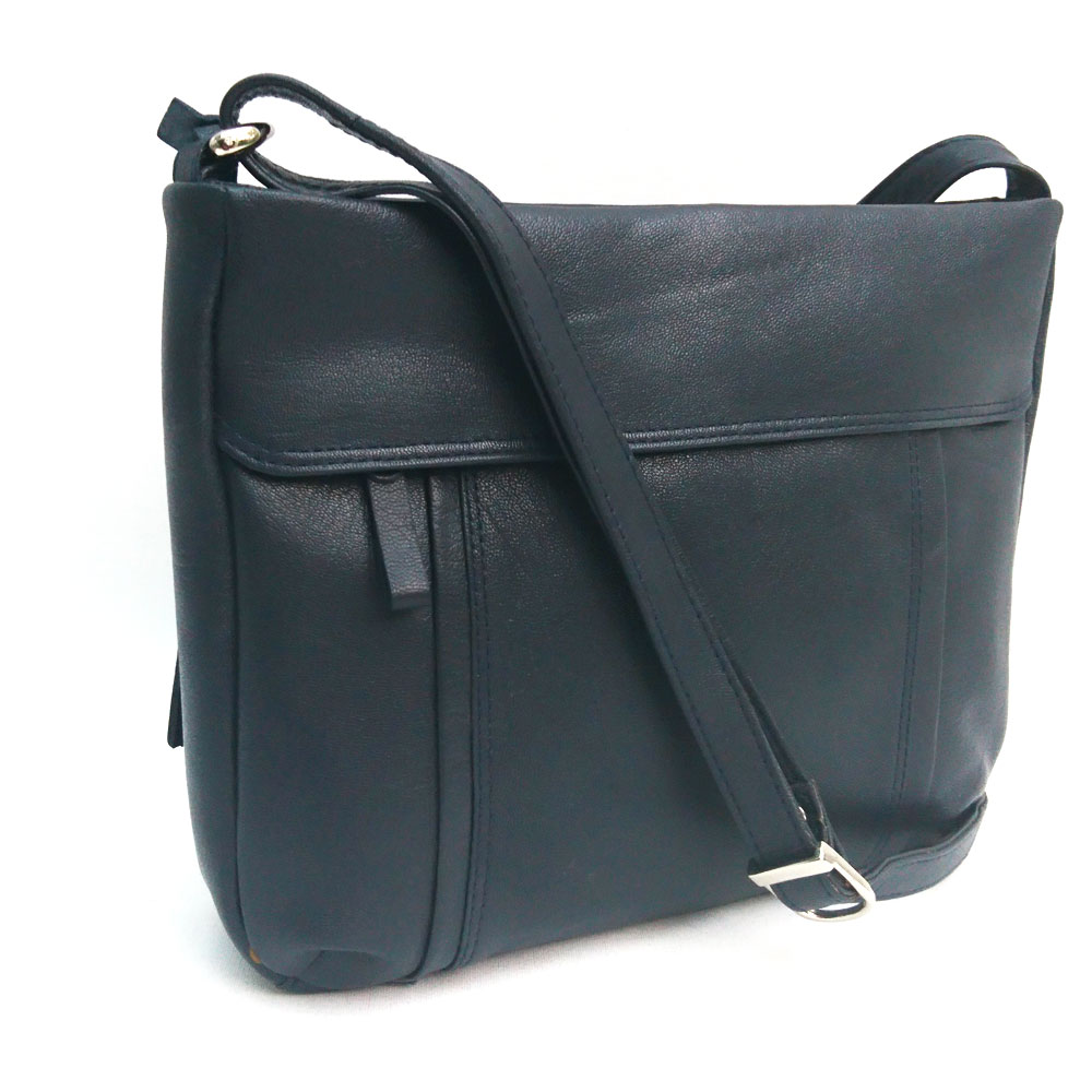 Double Stitch Edged Bag Navy 23307 - Taurus Leather