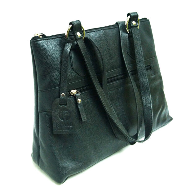 Twin-handle-leather-city-bag-black