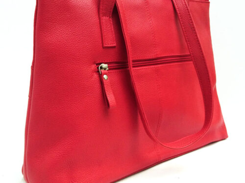 Twin-handle-leather-city-bag-coral