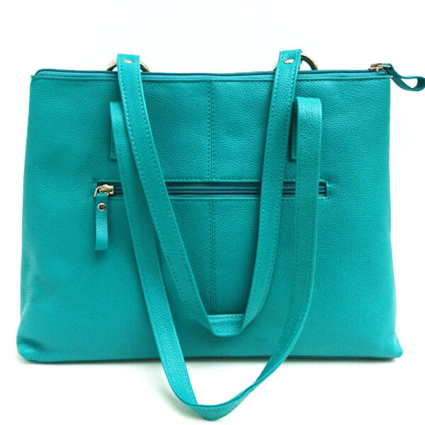 Twin-handle-leather-city-bag-turquoise