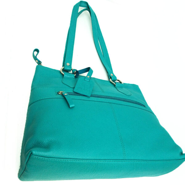 Twin-handle-leather-city-bag-turquoise